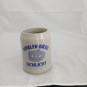 Winkler-Brau Schlight Beer Stein Salt Glazed 5" Made in West Germany 1980s